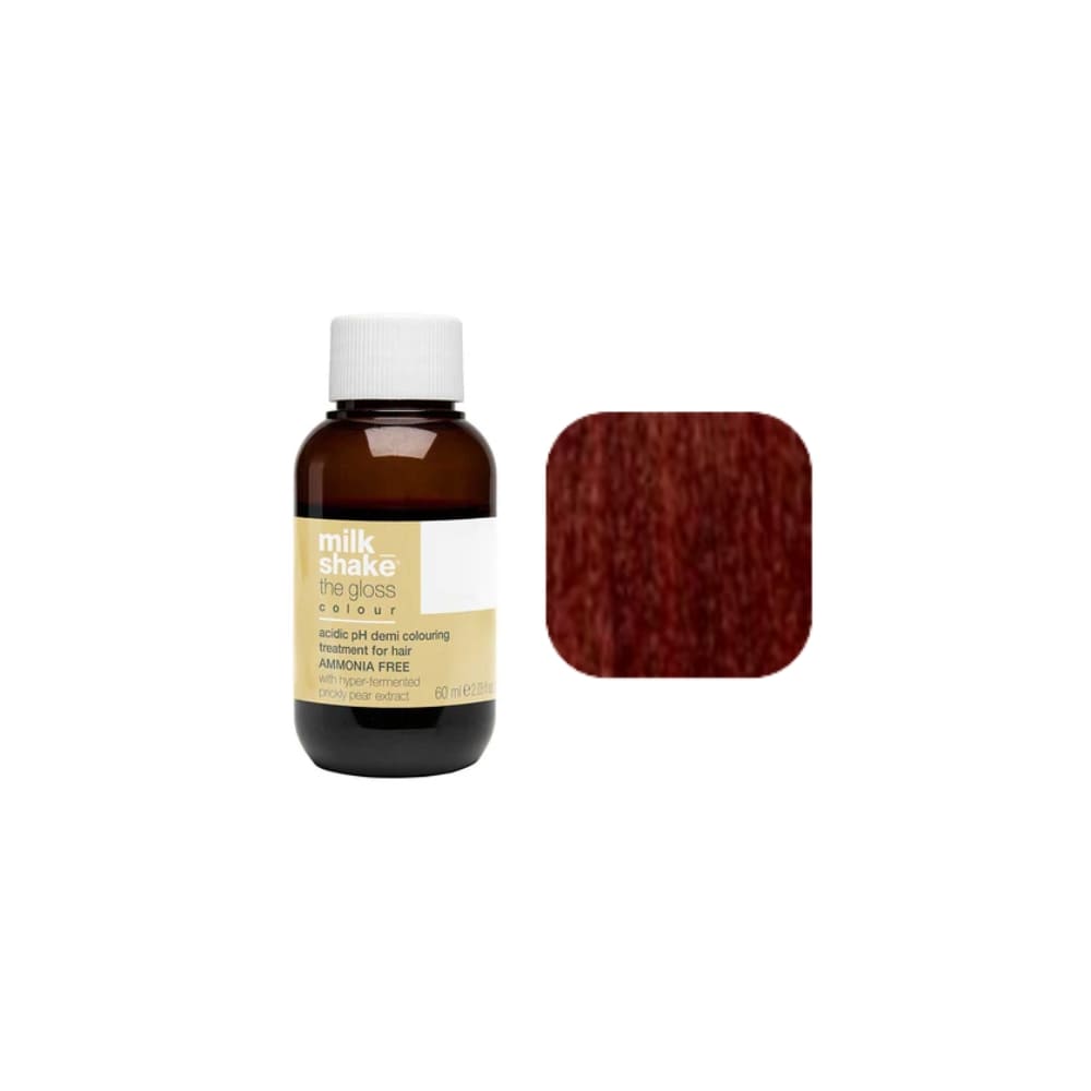milk_shake The Gloss Colour 6R Red Dark Blonde (6.6) 60 ml — bottle and shade swatch, plain white background