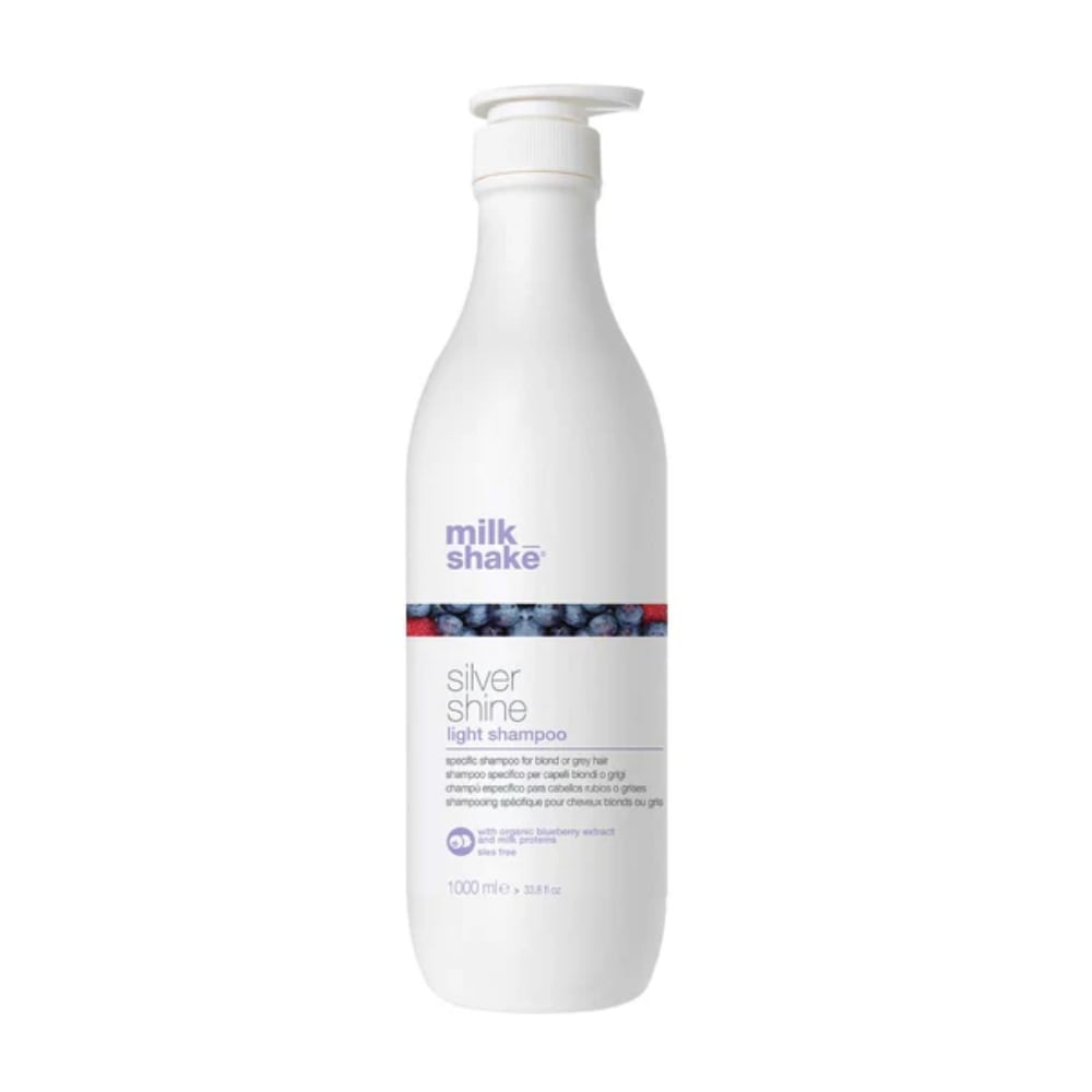 milk_shake Silver Shine Light Shampoo — 1000 ml distributor packshot, plain white background