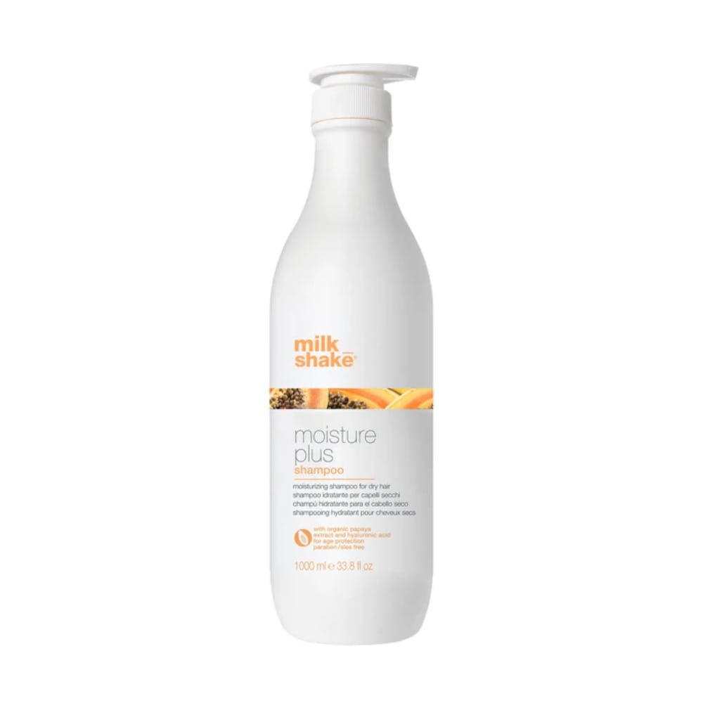 milk_shake Moisture Plus Hydrating Shampoo & Moisturizing Conditioner Duo — 1 L shampoo component packshot, plain white background