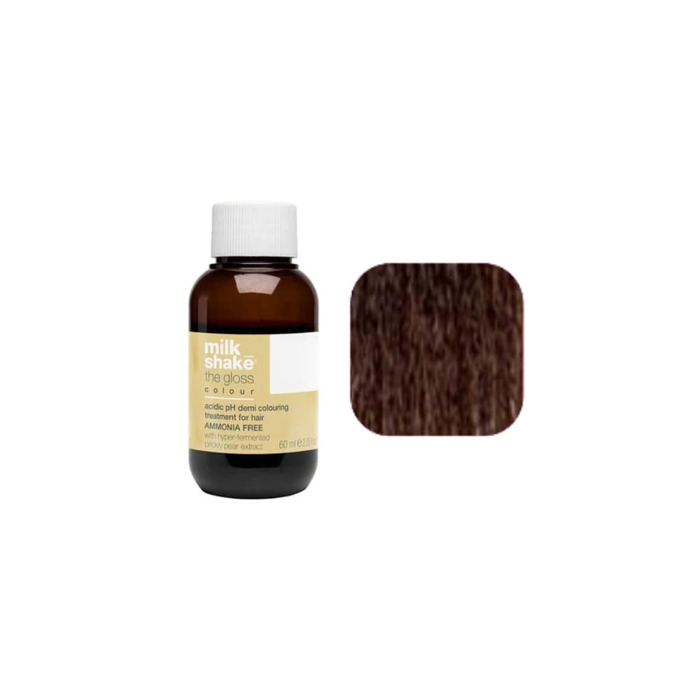 milk_shake The Gloss Colour 5G Golden Light Brown (5.3) 60 ml — bottle and shade swatch, plain white background