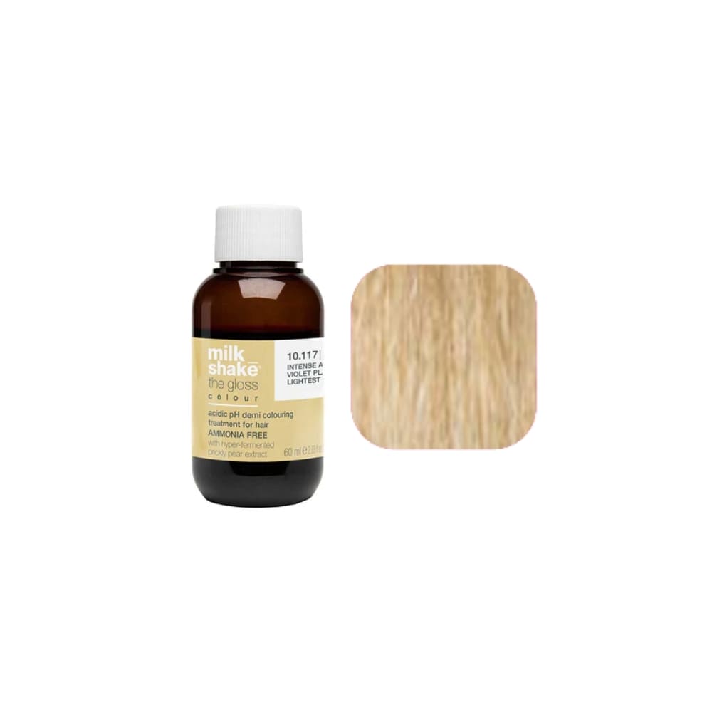 milk_shake The Gloss Colour 10G Golden Platinum Lightest Blonde (10.3) 60 ml — bottle and shade swatch, plain white background