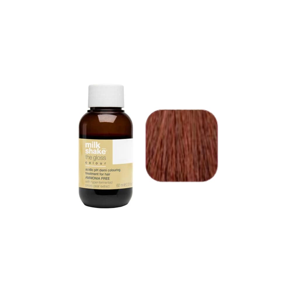 milk_shake The Gloss Colour 6CR Copper Red Dark Blonde (6.46) 60 ml — bottle and shade swatch, plain white background