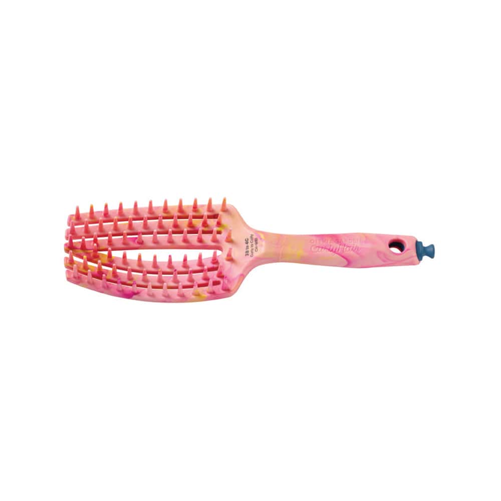 Olivia Garden CurlyHair Splash Wide Bristle Brush – Pink, 3B to 4C