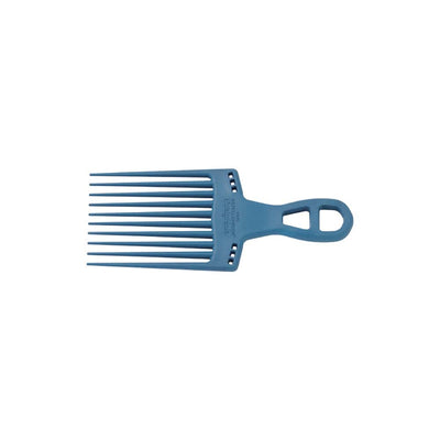 Olivia Garden Curl comb — Curly Hair Splash Pick Comb Blue: wide-tooth pick comb, plain white background