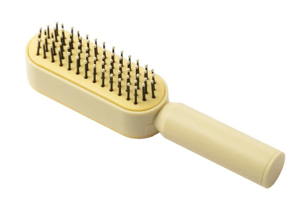 milk_shake Mini Hair Brush — Yellow distributor packshot, plain white background