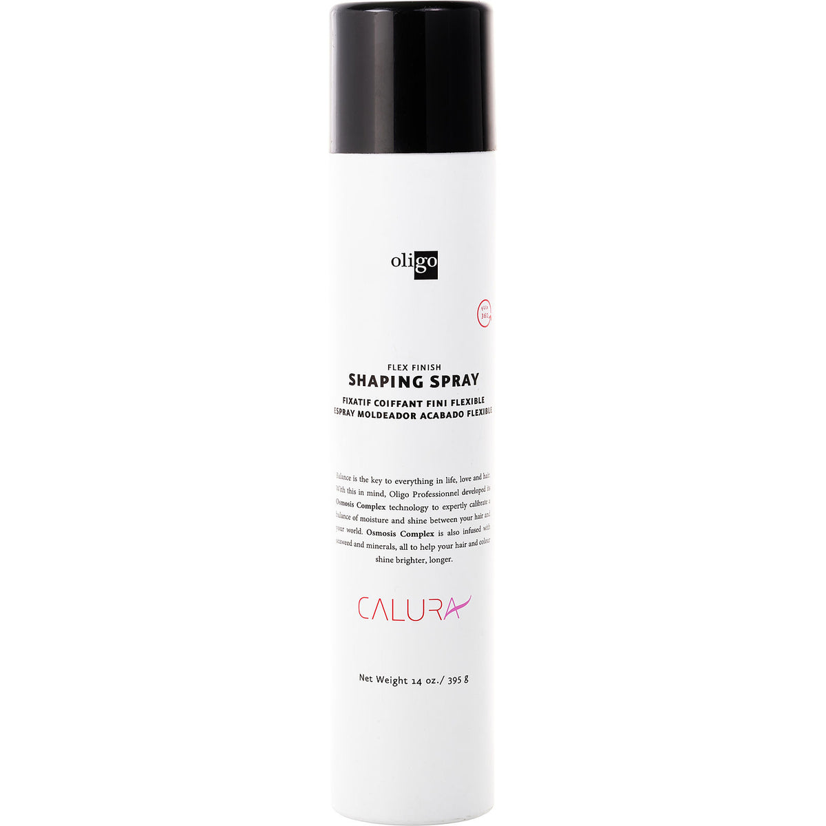 Oligo Professionnel – Calura Flex Finish Shaping Spray 395 g – white-background package view