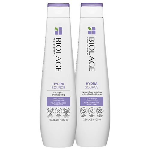 Biolage Hydra Source Shampoo & Detangling Solution Duo for Dry Hair, Paraben-Free