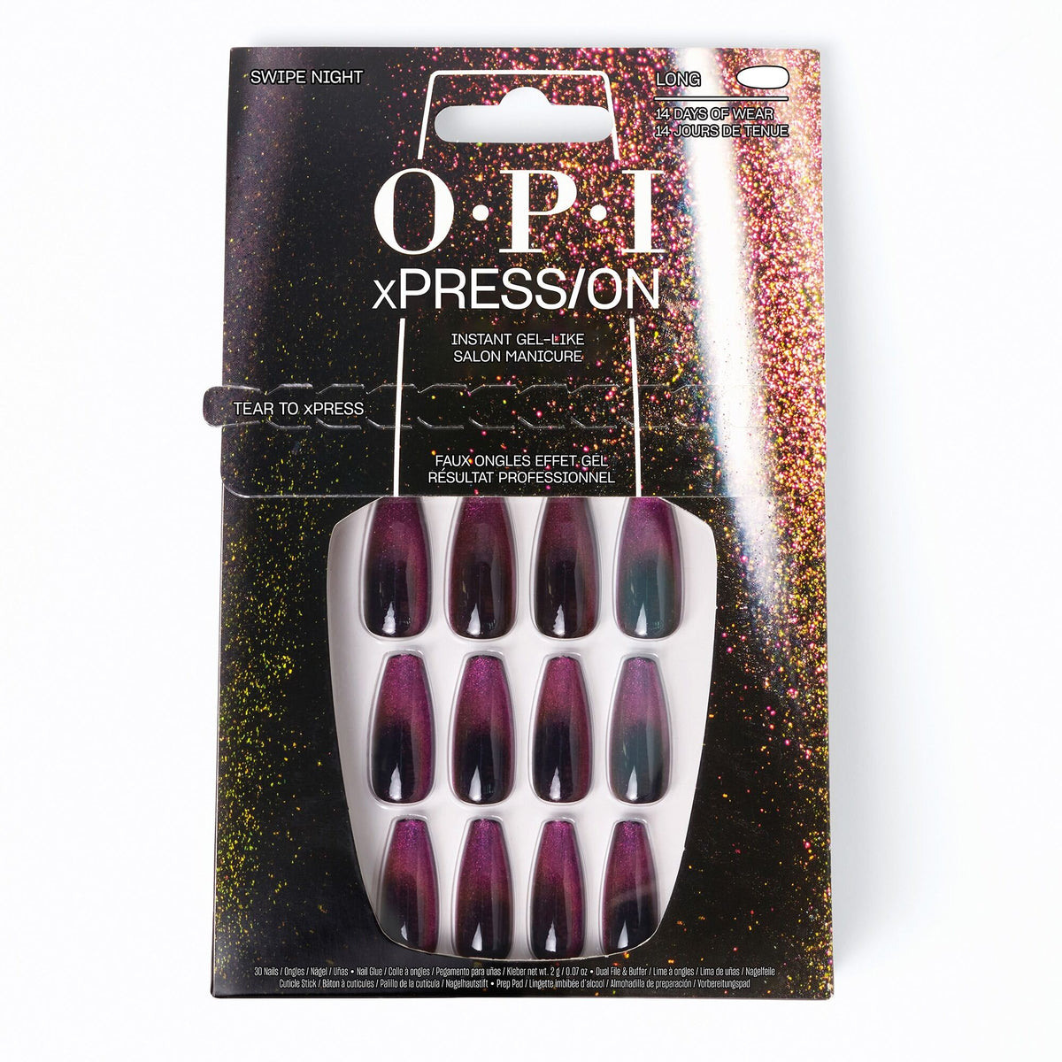 OPI xPRESS/ON — Swipe Night – Long, official OPI product image