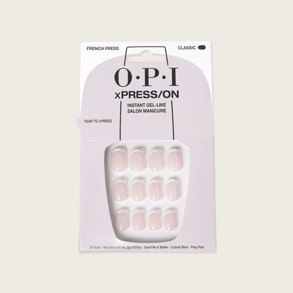 OPI xPRESS/ON Reusable Press-On Nails – French Press  Gel Effect AN025S