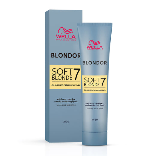 Wella Blondor Soft Blonde Cream on-scalp lightener 200 g tube and carton