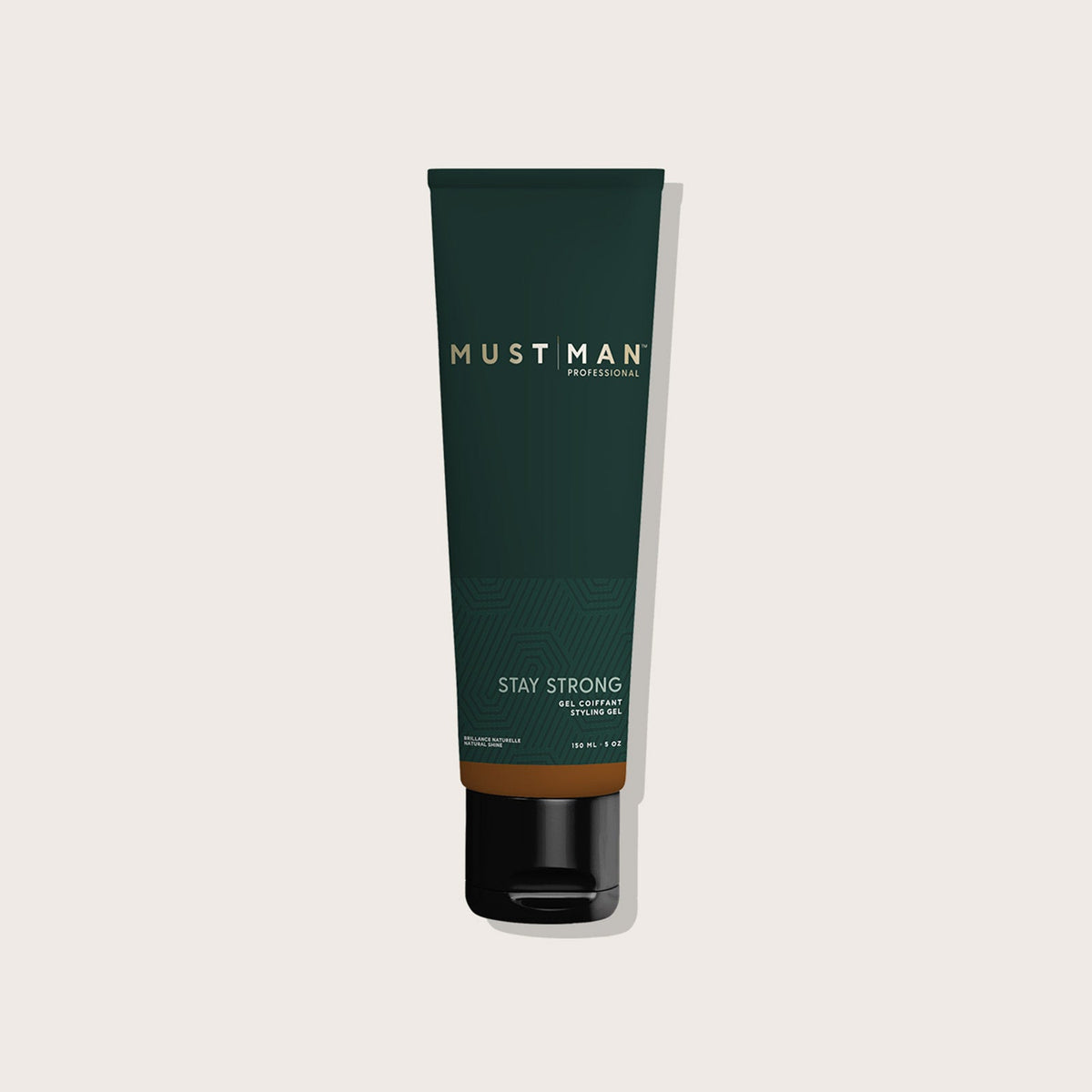 Must Man Professional Stay Strong Styling Gel — 150 ml tube, front label, plain off-white background