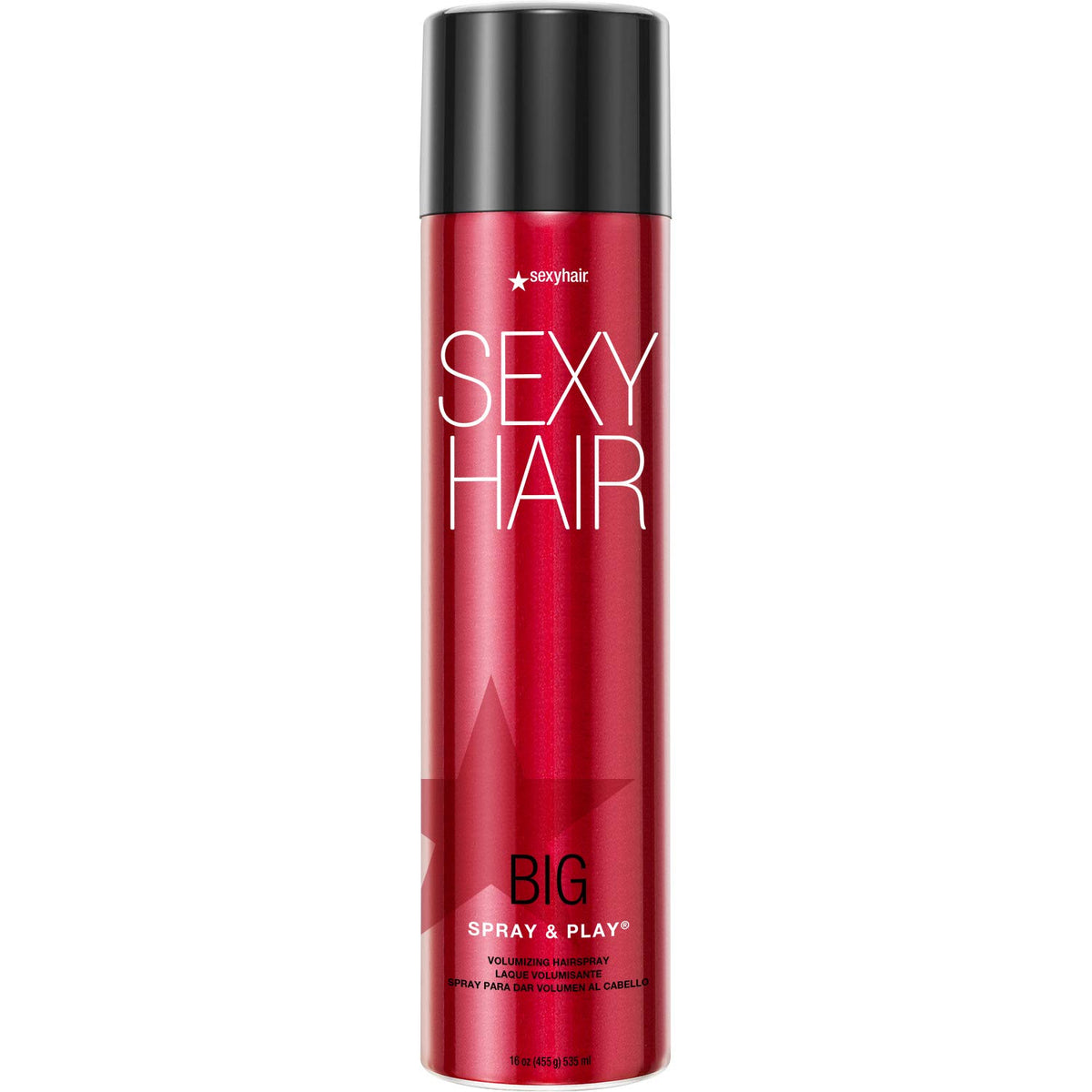 SexyHair Big Spray & Play Volumizing Hairspray — 16 oz (455 g) XL red can, front label, plain white background