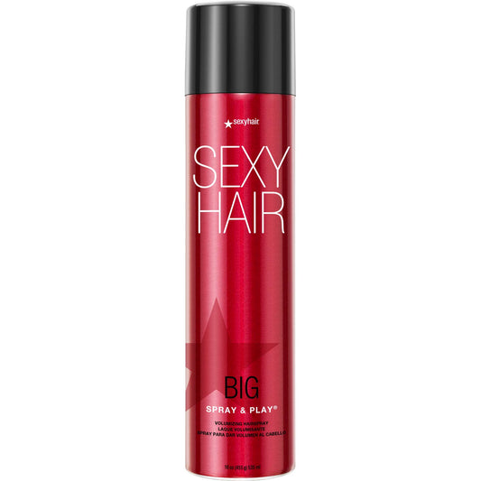 SexyHair Big Spray & Play Volumizing Hairspray — 16 oz (455 g) XL red can, front label, plain white background