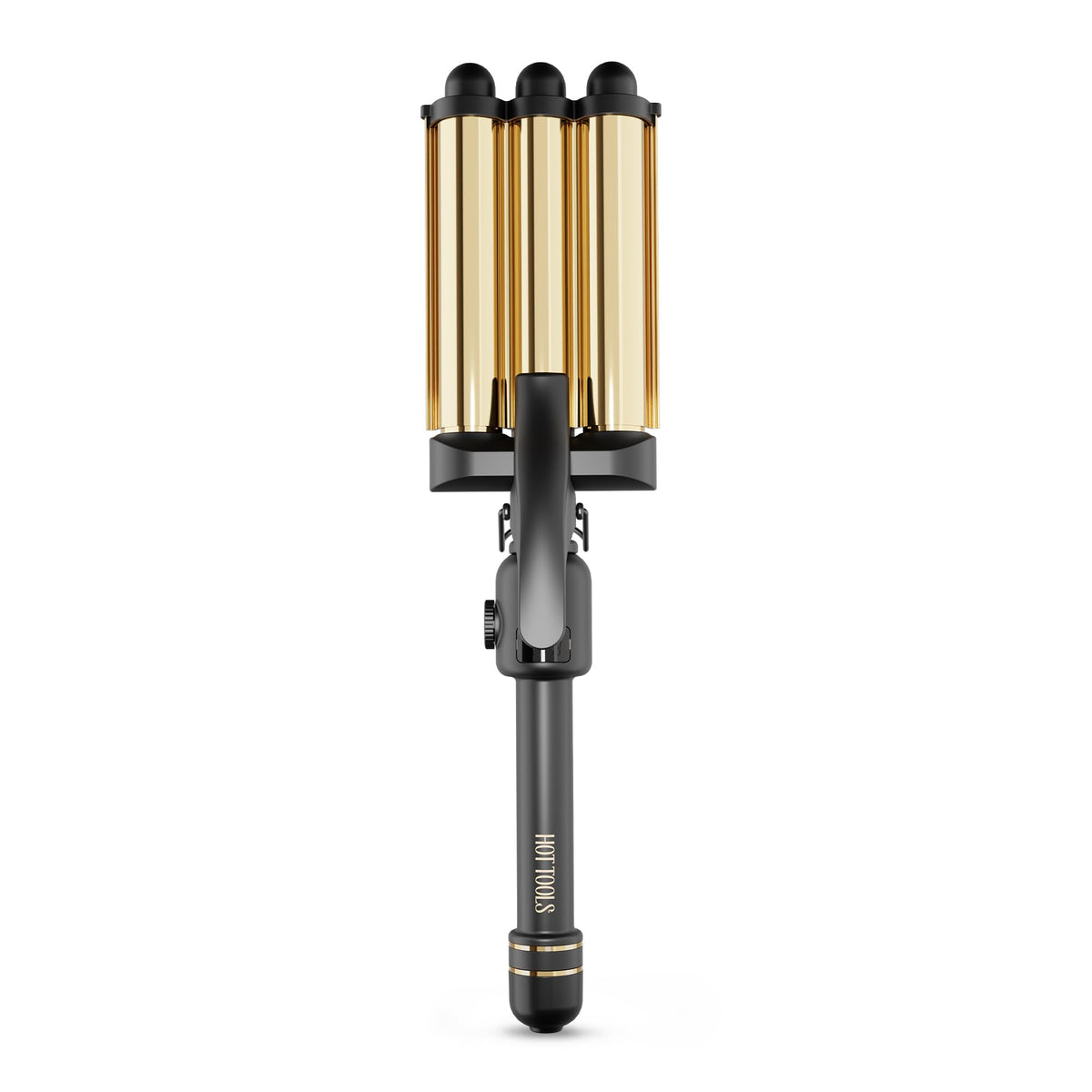 Hot Tools Pro Artist 24K Gold 3 Barrel Waver with three 1" gold-infused barrels, model HTIR8000G