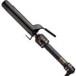 Hot Tools 1 1/4" Curling Iron/Wand — Black Gold barrel curling iron with clamp, front view, plain white background