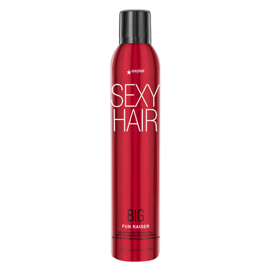 SexyHair Big Fun Raiser Volumizing Dry Texture Spray — red 8.5 oz can, front label, plain white background