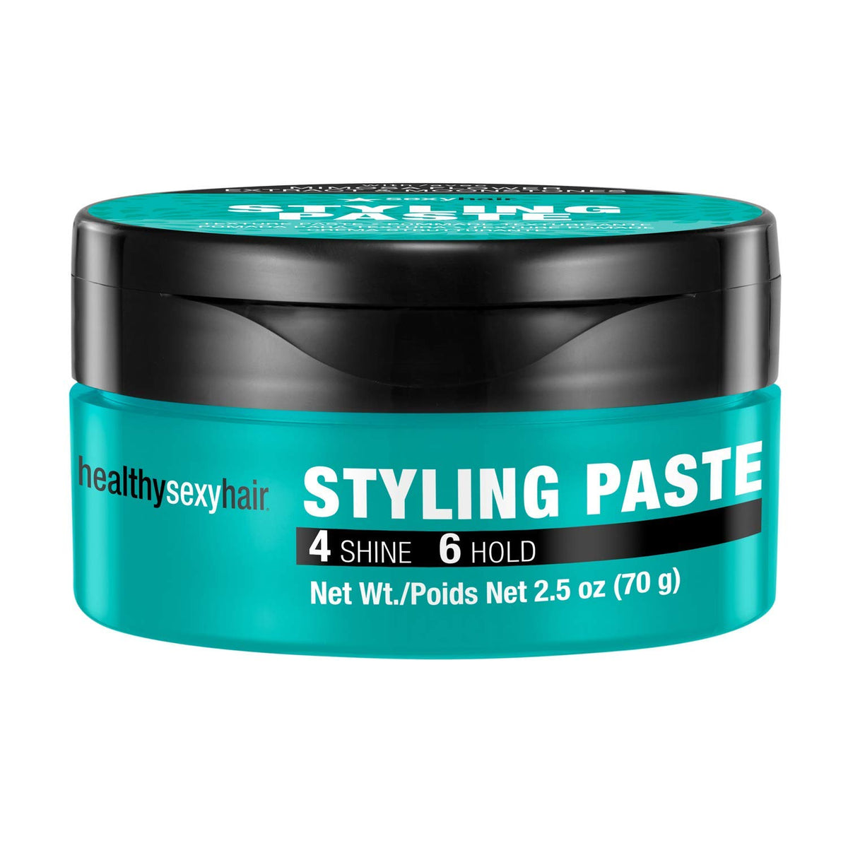 SexyHair Healthy Styling Paste Texture Paste — teal 2.5 oz (70 g) jar, front label, plain white background