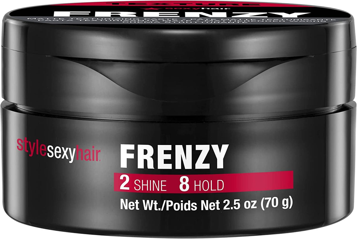 SexyHair Style Frenzy Matte Texturizing Paste — Canadian-market 2.5 oz (70 g) jar, front label, plain white background