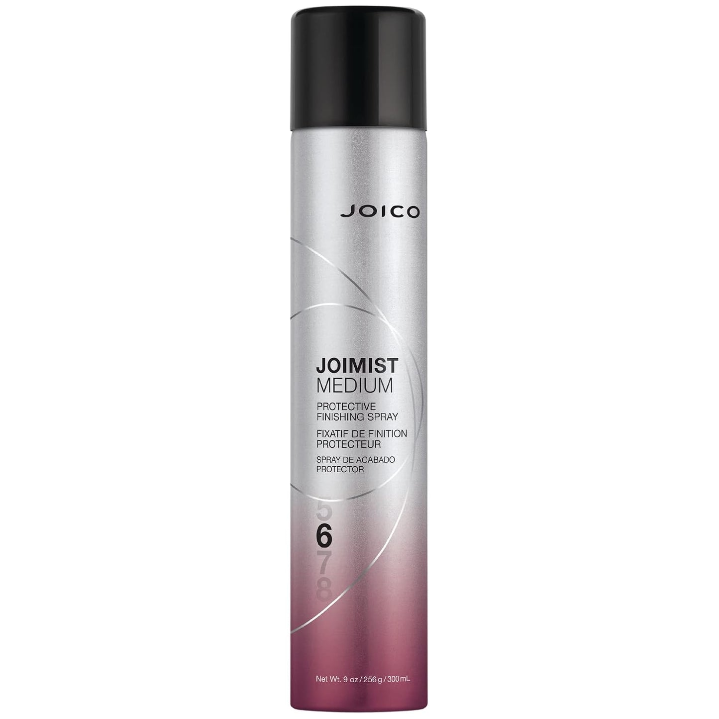 Joico JoiMist Medium Finishing Spray — 300 ml aerosol can, front label, hold level 6, plain white background