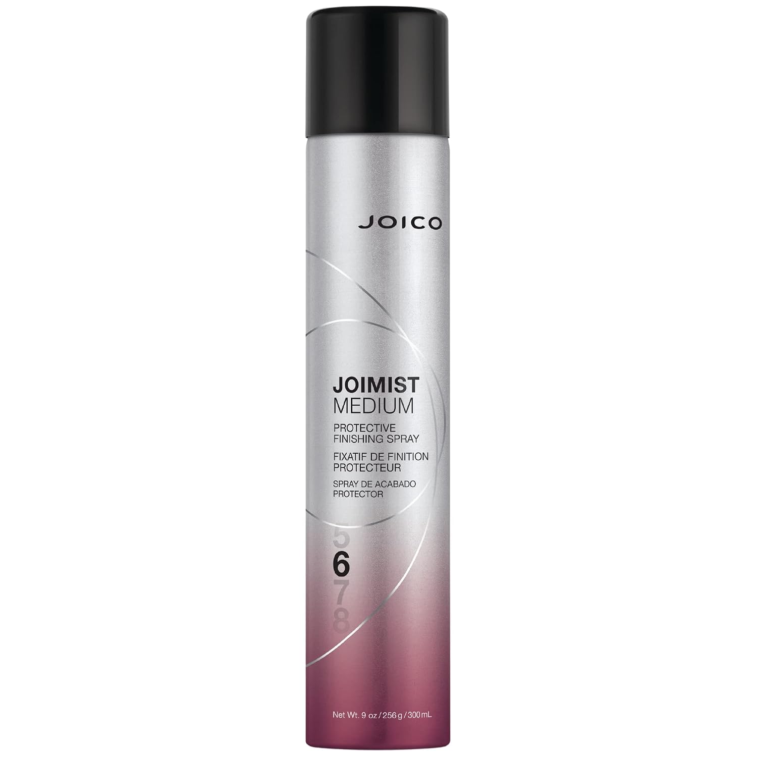 Joico JoiMist Medium Finishing Spray — 300 ml aerosol can, front label, hold level 6, plain white background