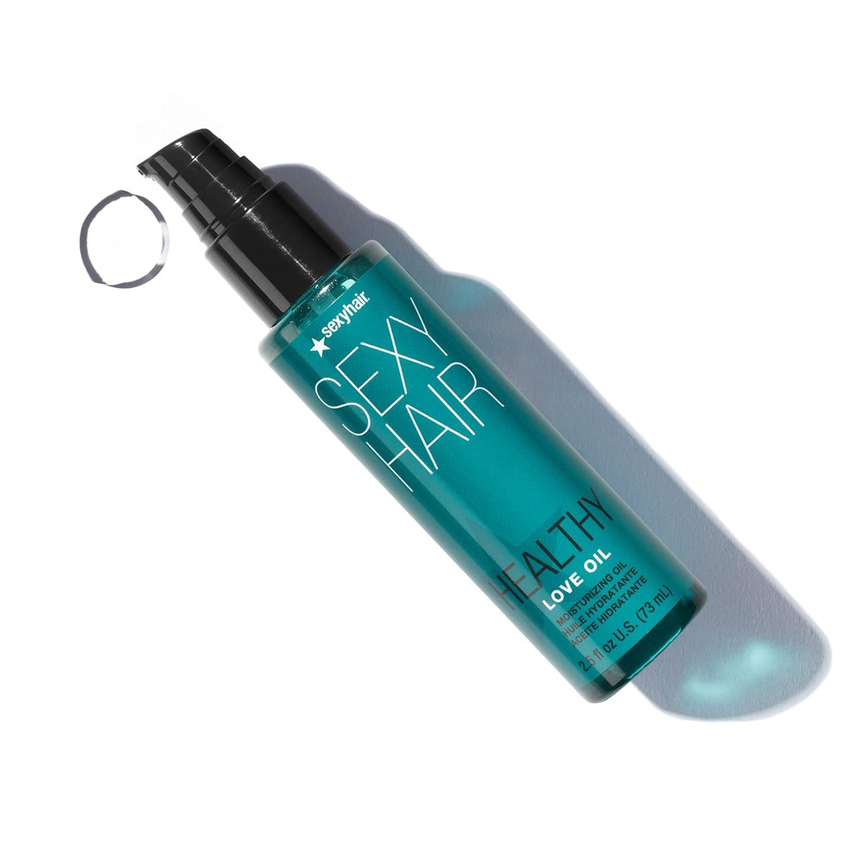 SexyHair Healthy Love Oil Moisturizing Oil — teal 73 ml bottle lying at an angle on white