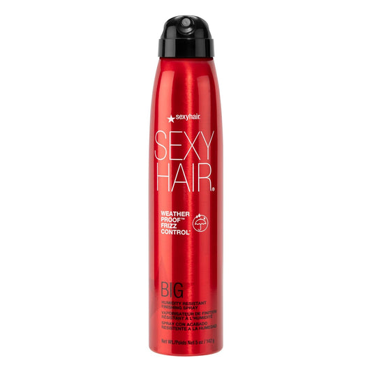 SexyHair Big Weather Proof Frizz Control Finishing Spray — current-livery red 142 g can, front label, plain white background