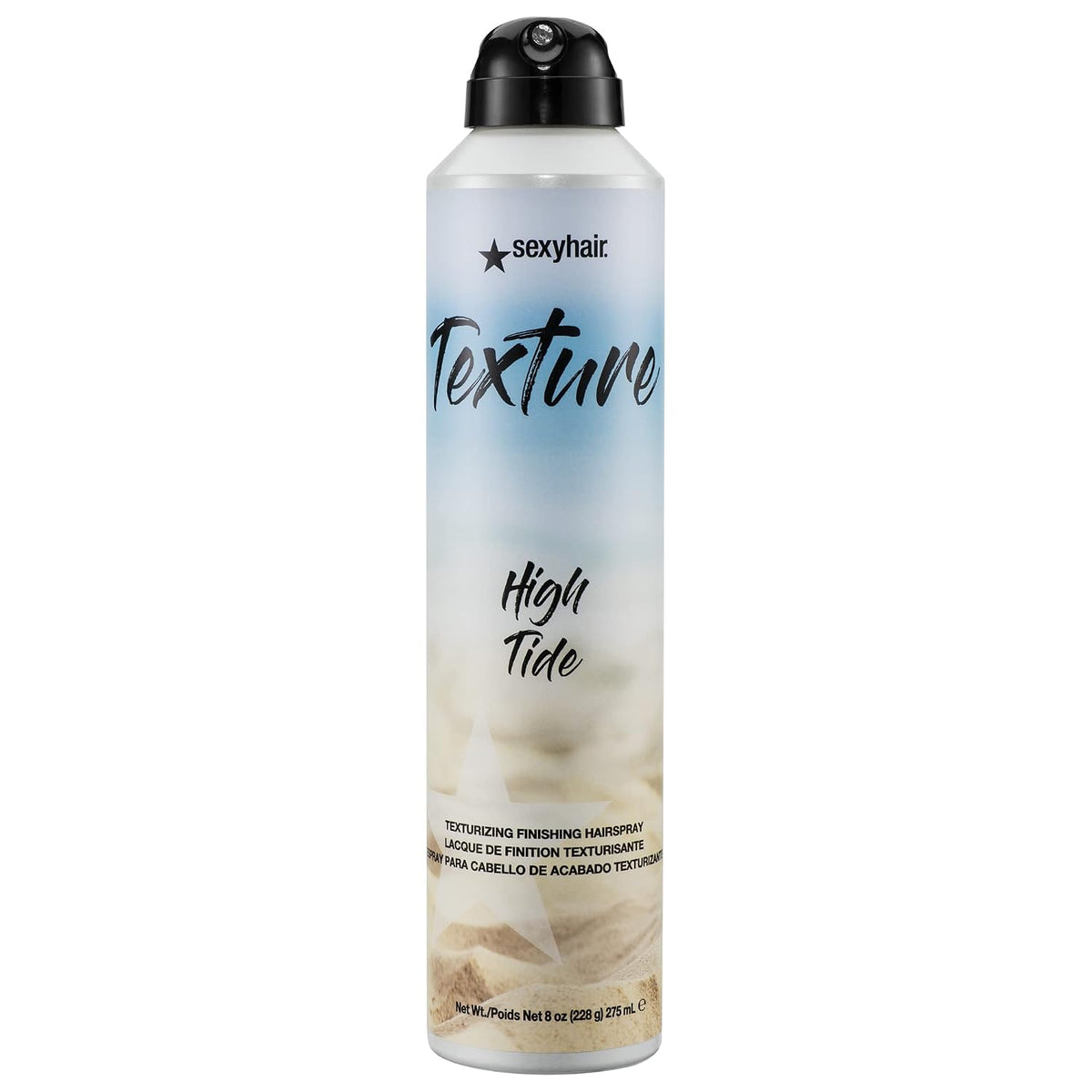 SexyHair Texture High Tide Texturizing Finishing Hairspray — 8 oz can, front label, plain white background