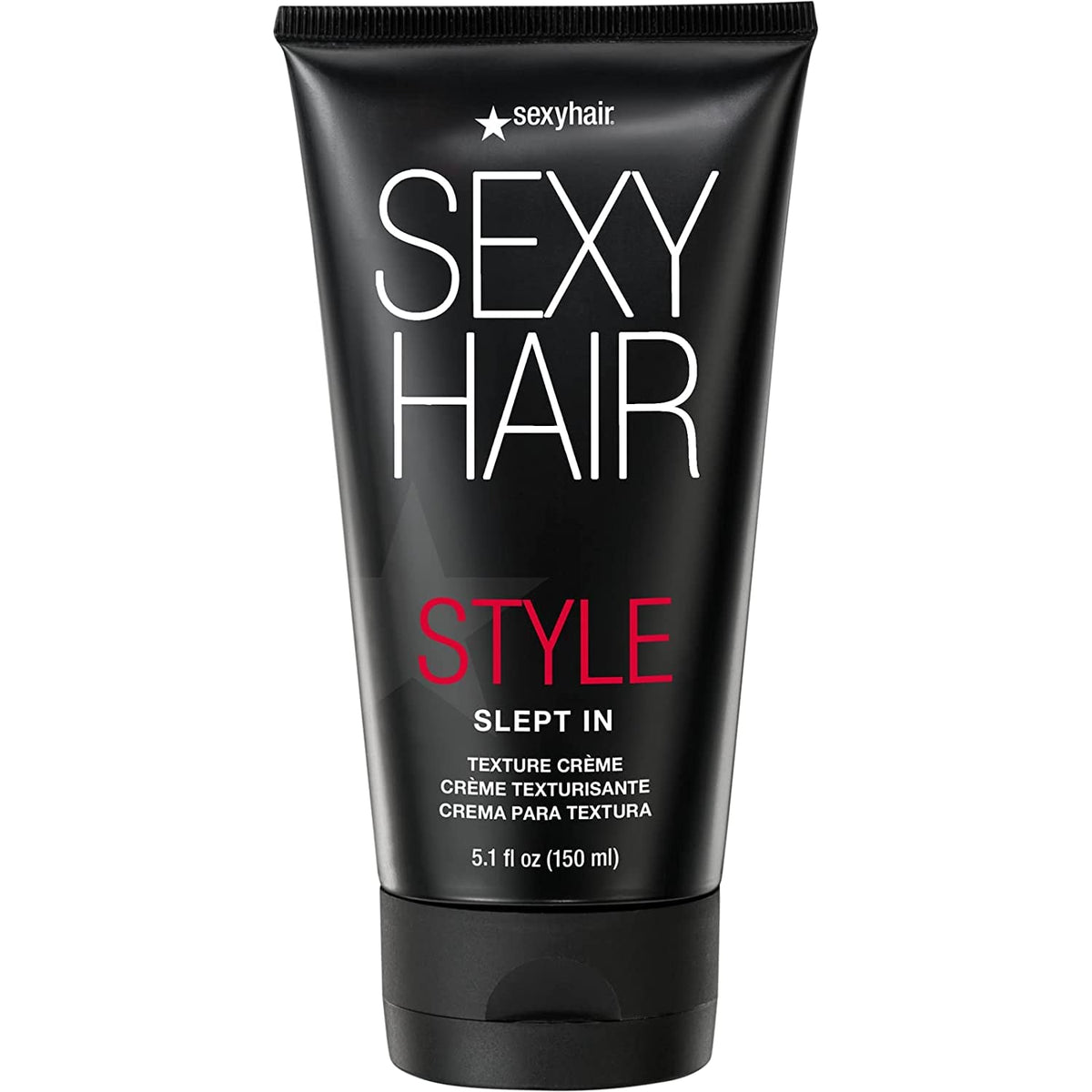 SexyHair Style Slept In Texture Creme — black 5.1 fl oz (150 ml) tube, front label, plain white background