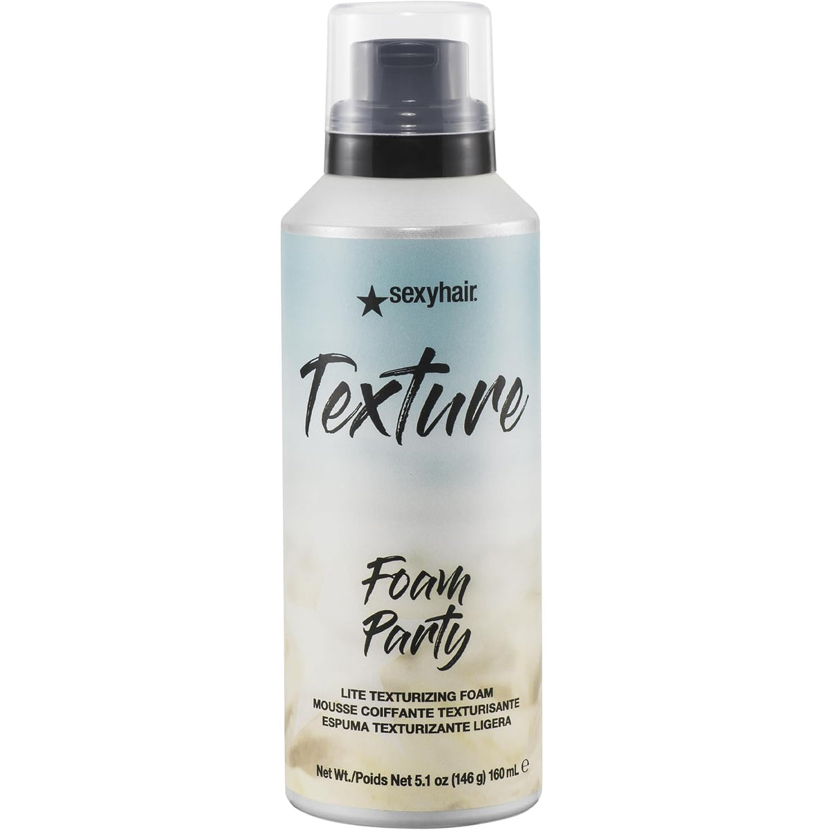 SexyHair Texture Foam Party Lite Texturizing Foam — 5.1 oz can, front label, plain white background
