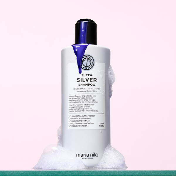 Maria Nila Sheer Silver Shampoo – Violet Pigment for Blonde, Grey & White