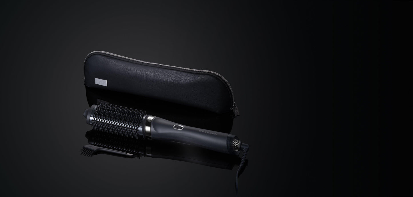 GHD – Duet Blowdry 2-in-1 Hair Dryer Brush – Black — black brush with its storage case