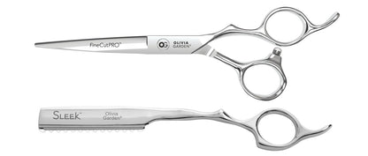 Olivia Garden FineCutPRO Shear & Razor Case Deal — 6" / Right-handed, plain white background