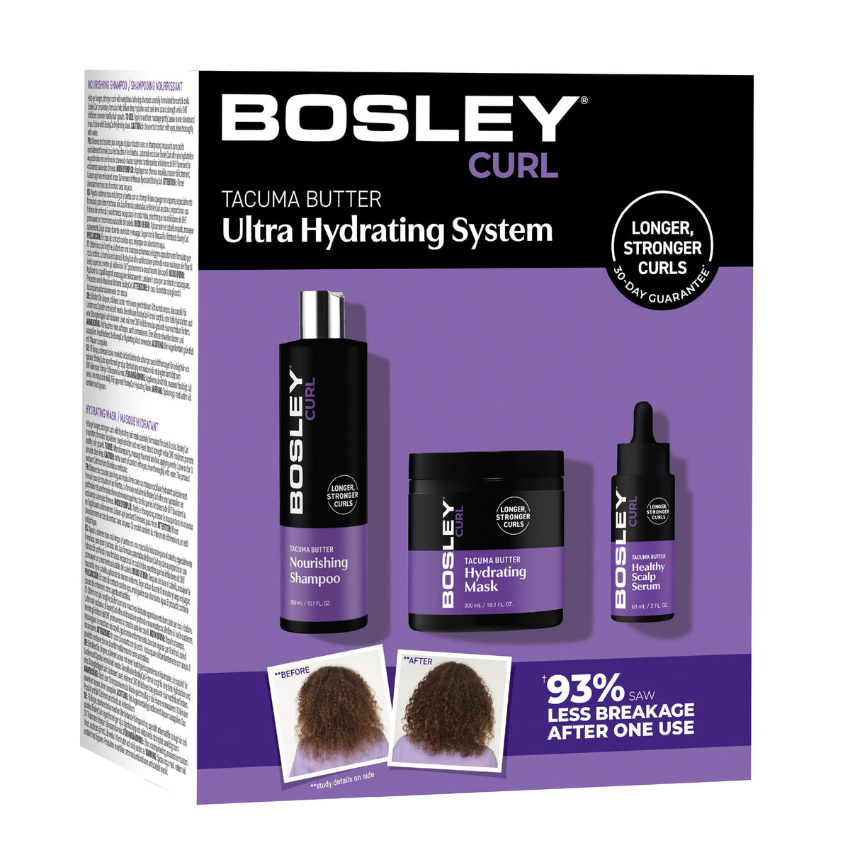 BosleyMD BosleyCurl Ultra Hydrating System – 3-Step Anti-Thinning Kit for Curls
