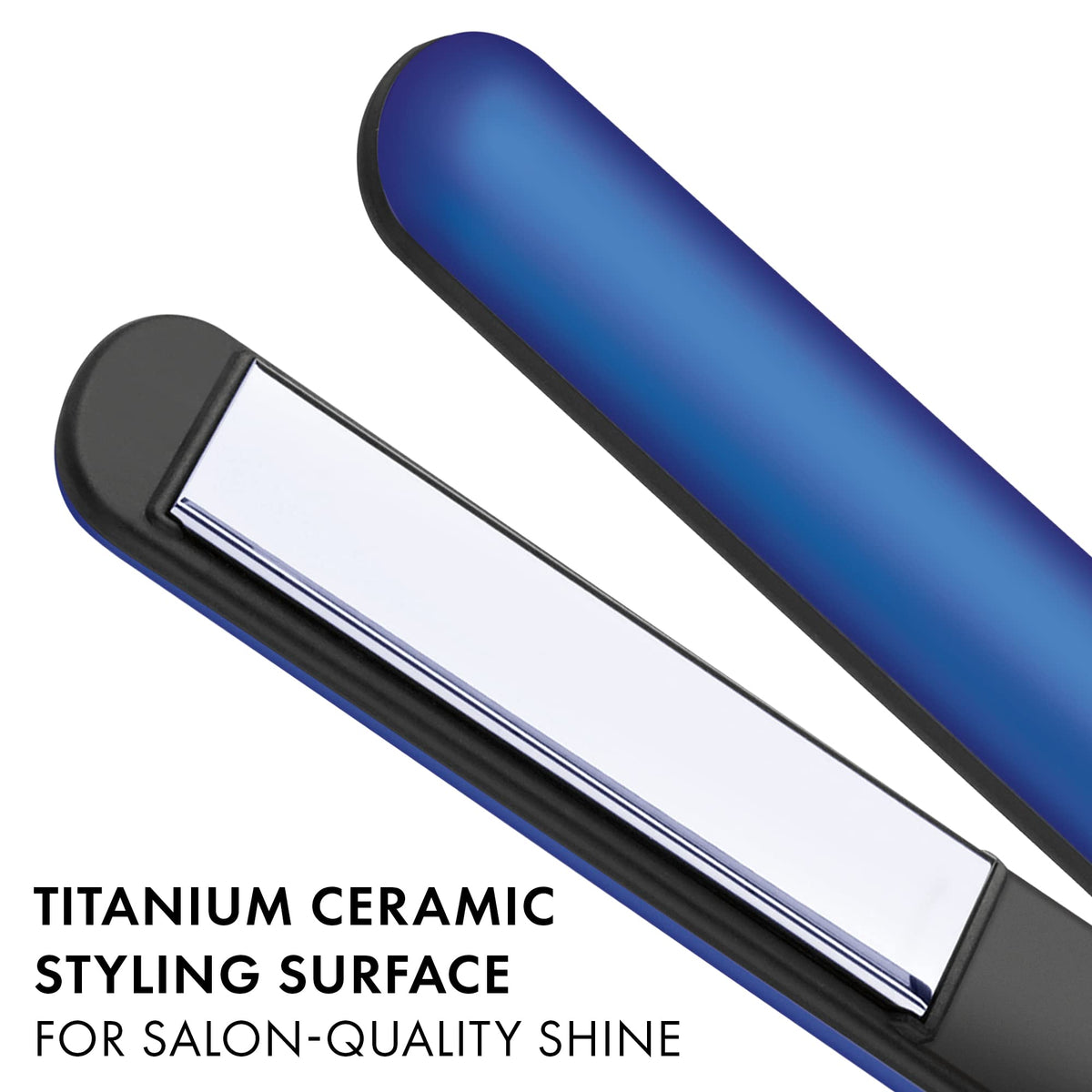 Titanium ceramic styling surface on the Hot Tools 1" digital flat iron — plate and barrel detail