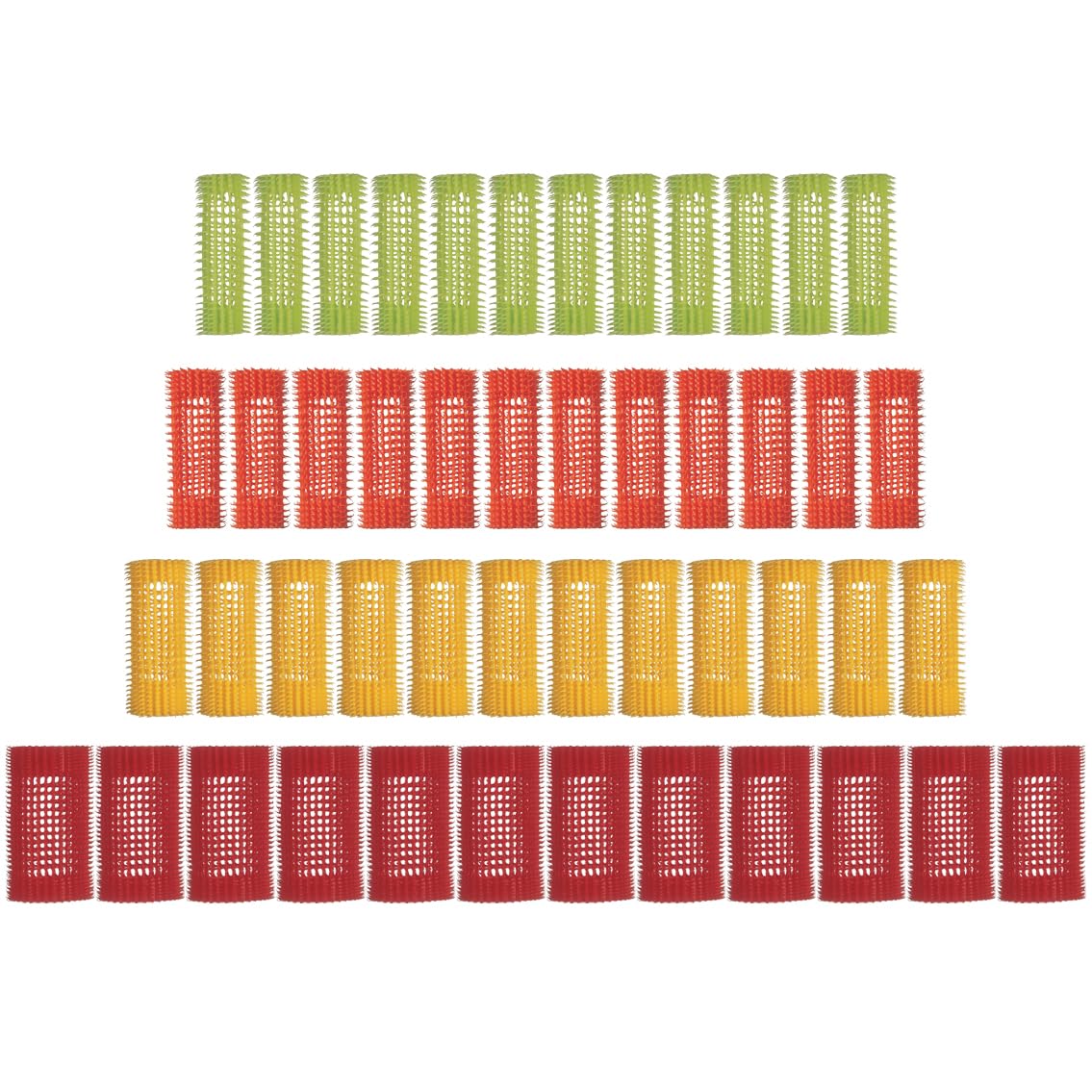 Jet Set EZ Grip 48-pc regular kit 15009 — all 48 curlers, 12 each green/orange/yellow/red