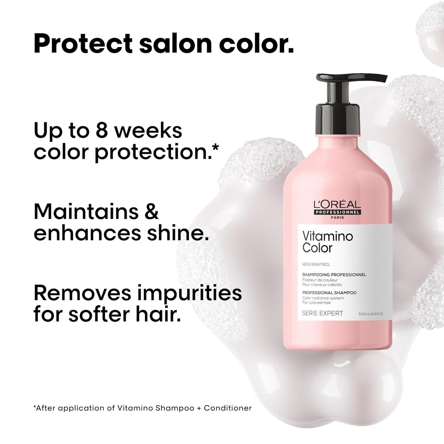 L’Oréal Professionnel Vitamino Color Shampoo – Color-Protecting Cleanser for Radiant Hair