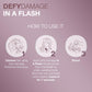 Joico Defy Damage In a Flash — how-to-use graphic — cleanse, apply for 7 seconds, rinse