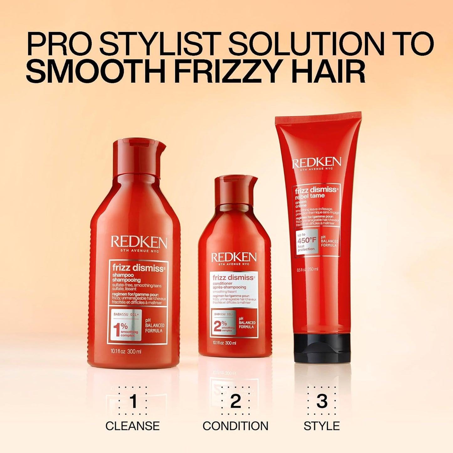 Redken Frizz Dismiss Shampoo, Sulfate-Free Anti-Frizz Solution with Babassu Oil, Adds Smoothness & Shine, For All Hair Types