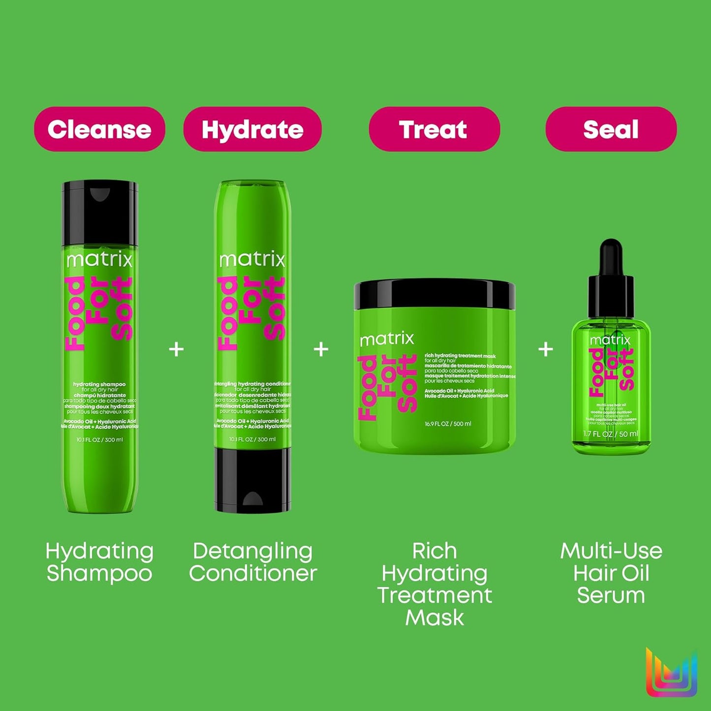 Matrix Food For Soft Hydrating Shampoo – Moisturizing Care for Dry, Brittle & Color-Treated Hair