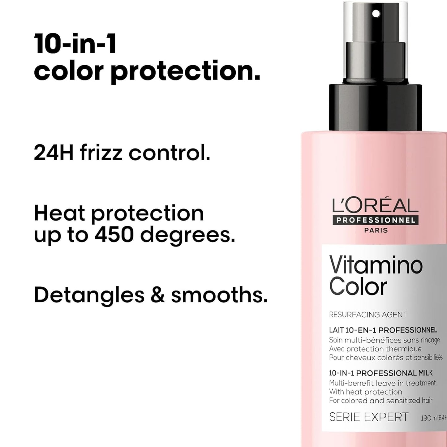 L’Oréal Professionnel Vitamino Color 10-in-1 Multi-Benefit Spray – Leave-In Protection for Color-Treated Hair (190ml)