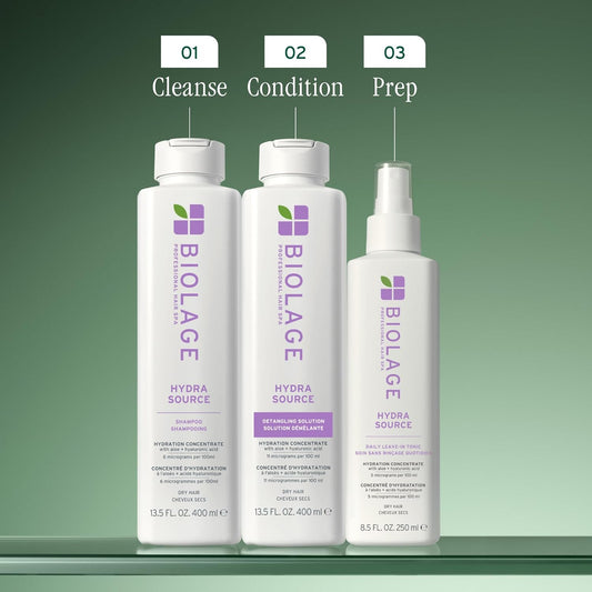 Biolage Hydra Source Shampoo & Detangling Solution Duo for Dry Hair, Paraben-Free | Biolage | ProHair.ca