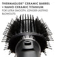ThermaGlide ceramic barrel and nano ceramic titanium bristle detail on the Hot Tools Black Gold one-step blowout