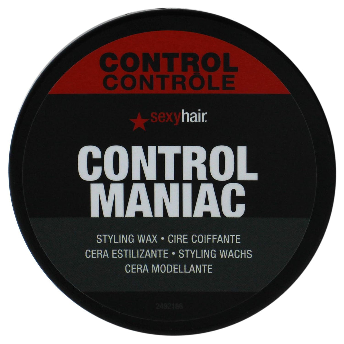 SexyHair Style Control Maniac Styling Wax — jar lid showing the Control Maniac branding