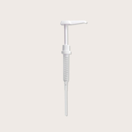 Matrix gallon bottle pump — white plastic long-stem dispensing pump shown upright on a plain background