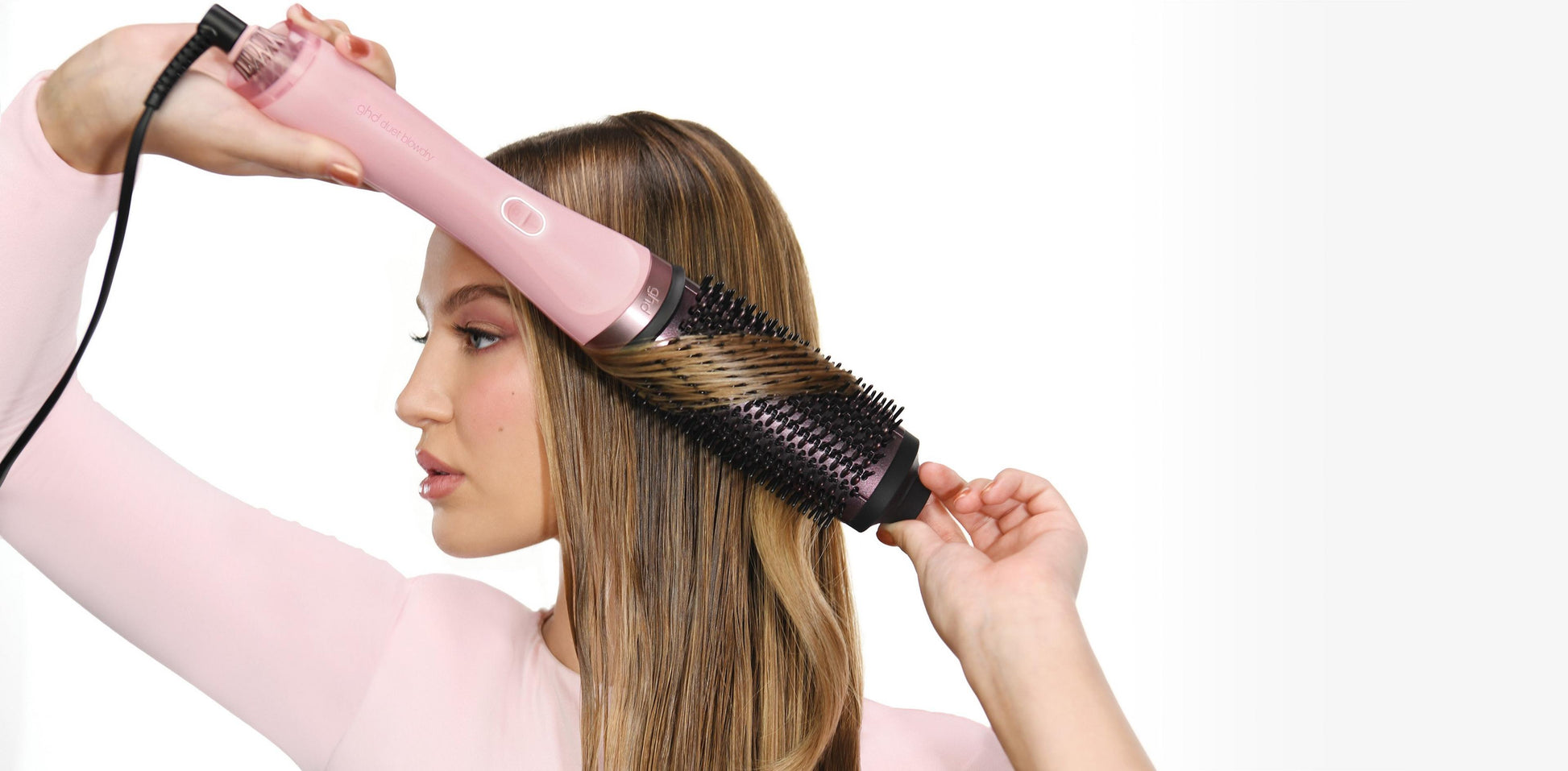 GHD – Duet Blowdry Hair Dryer Brush – Dusted Pink