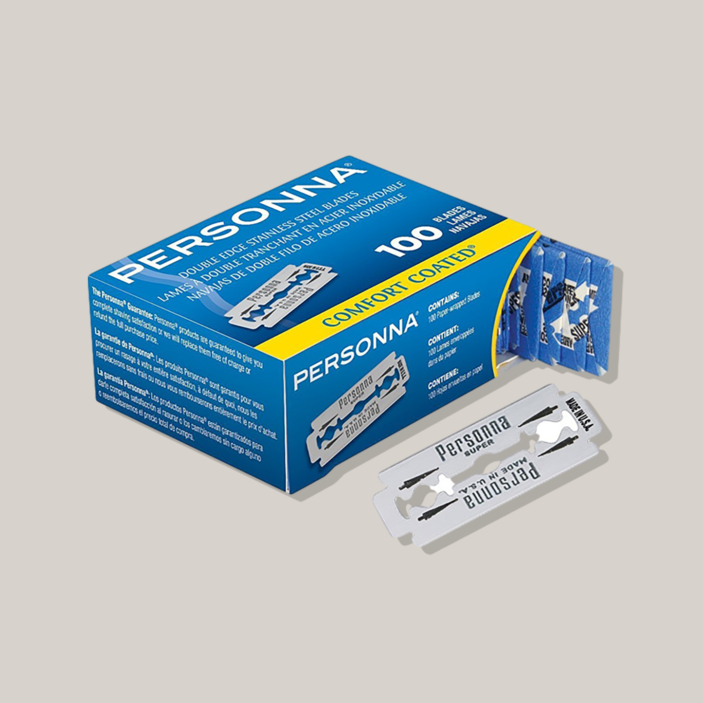 Lames doubles acier inoxydable #9020-BLC(boîte de 100)