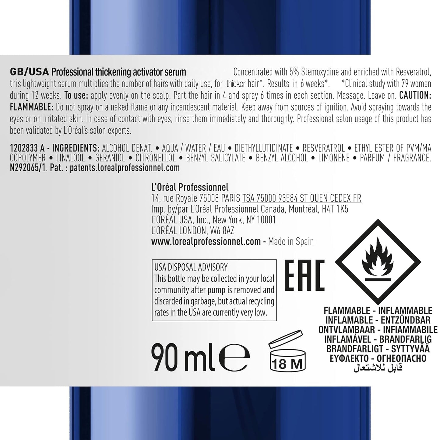 L'Oréal Professionnel Serioxyl Advanced Denser Hair Serum 3-Month Program Set of 3