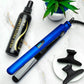 Hot Tools 1" digital flat iron in blue, shown with heat protectant and sectioning clips