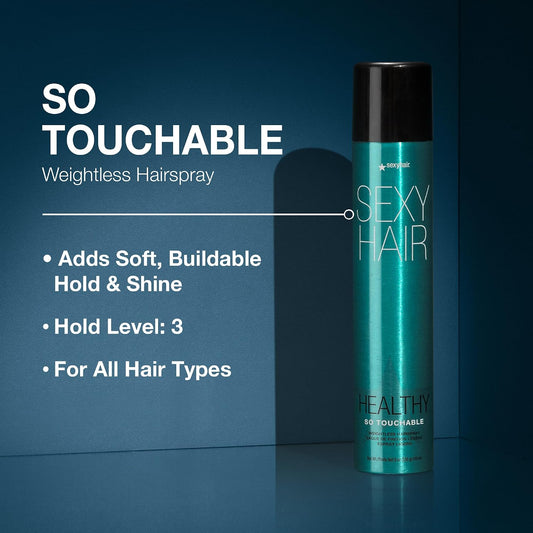 SexyHair Healthy So Touchable Weightless Hairspray — can with soft buildable hold and hold-level claims
