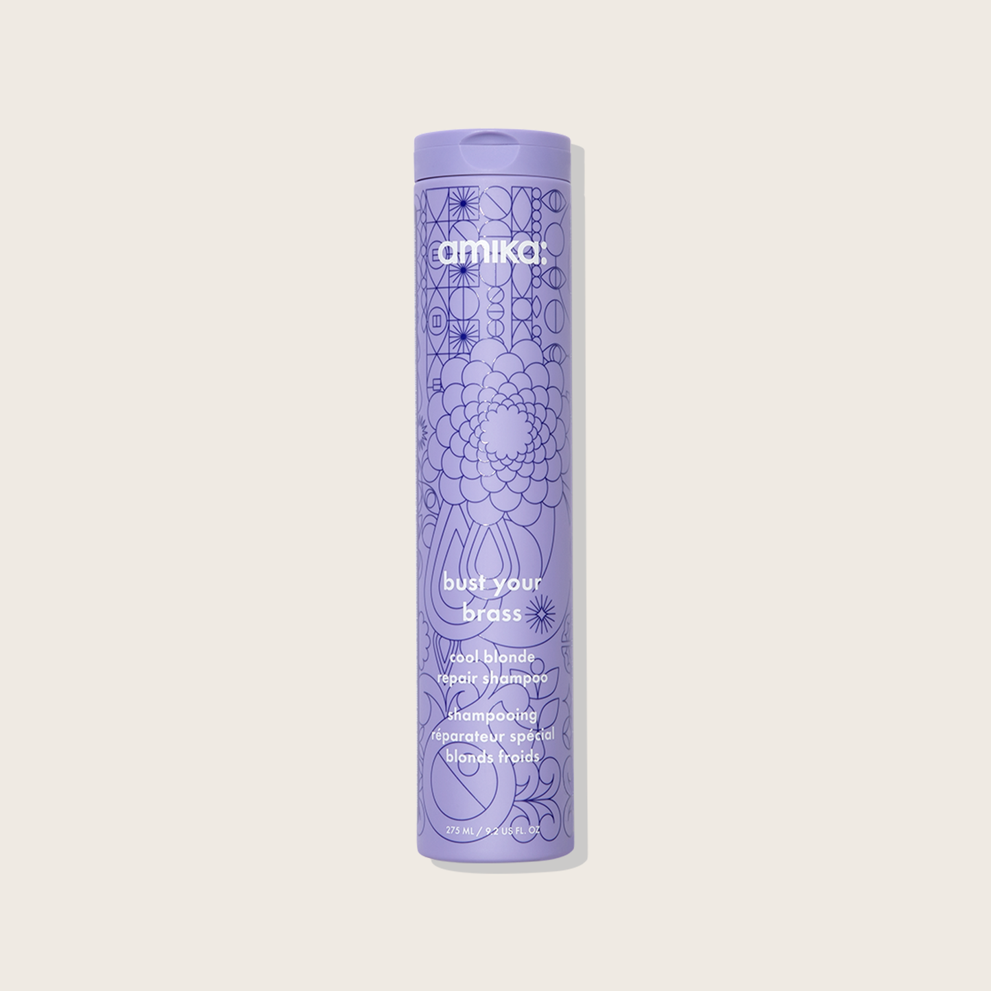 Amika Bust Your Brass Purple Shampoo – Brass Neutralization & Repair – 275ml